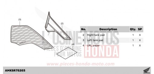 KIT,SIDE TANK PAD CRF1100D3R de 2024